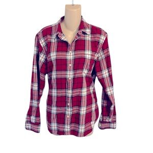 Lauren Ralph Lauren Cotton Flannel Women’s Button Down Shirt L Plaid 🌺